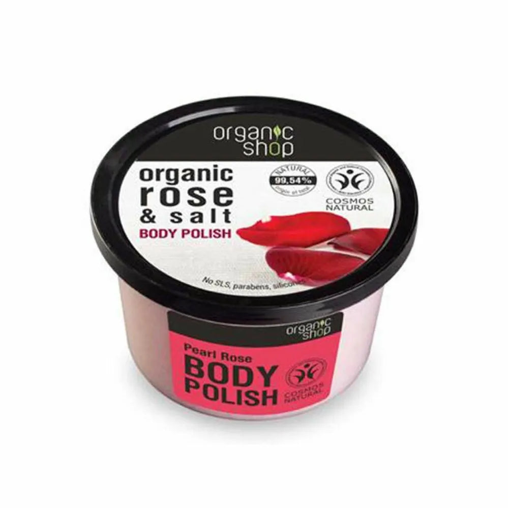 Pasta Peeling do Ciała Regenerująca Perłowa Róża 250 ml - Organic Shop