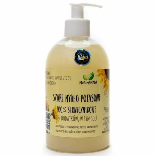 Szare Mydło Potasowe 100% Słonecznikowe 500 ml - NaturAnna