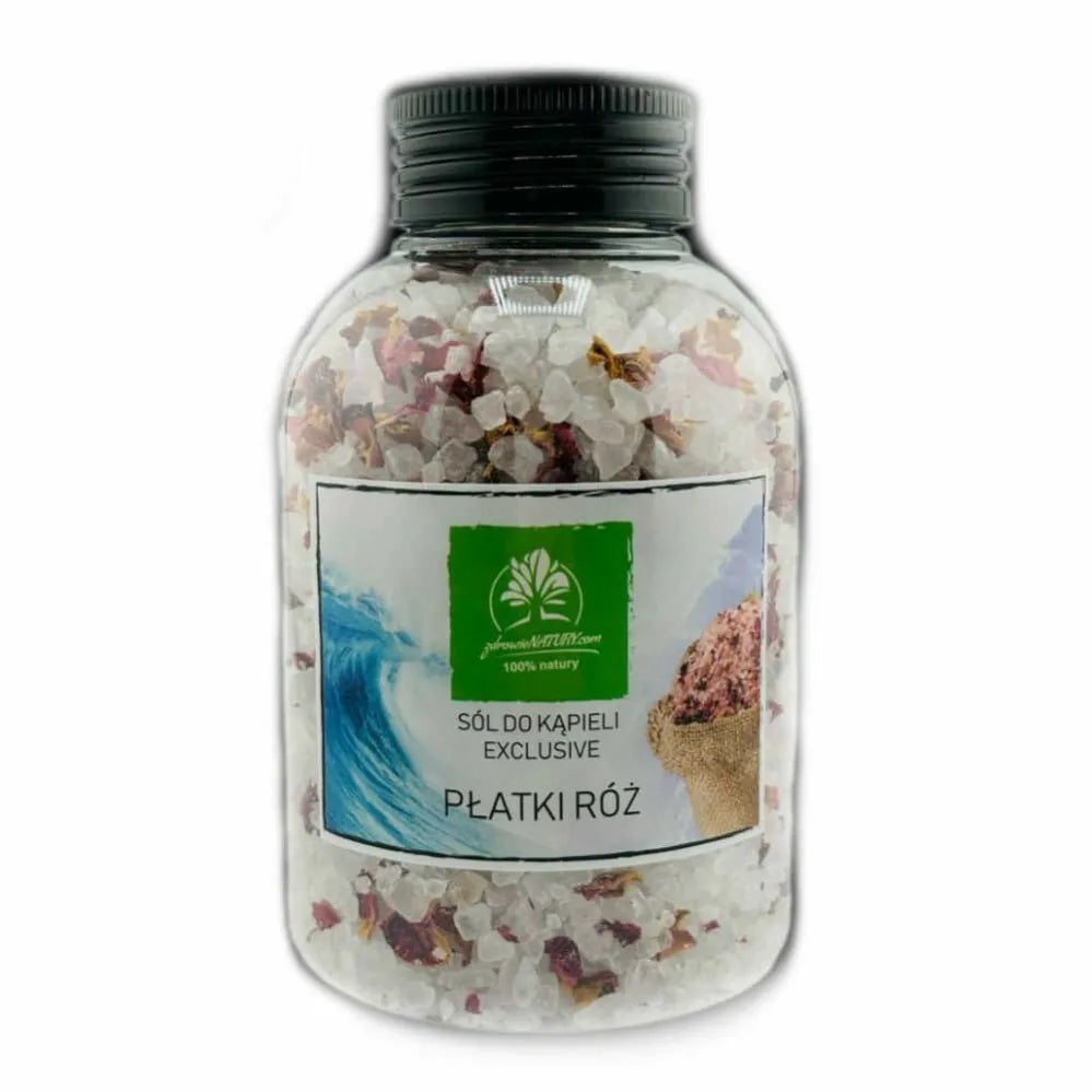 Sól Kłodawska do Kąpieli z Płatkami Róż 600 g - Zdrowie Natury